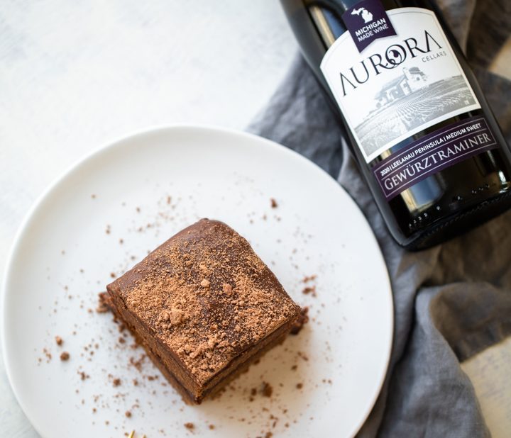 Milk Chocolate Frosted Cake & Aurora Cellars Wine Pairing