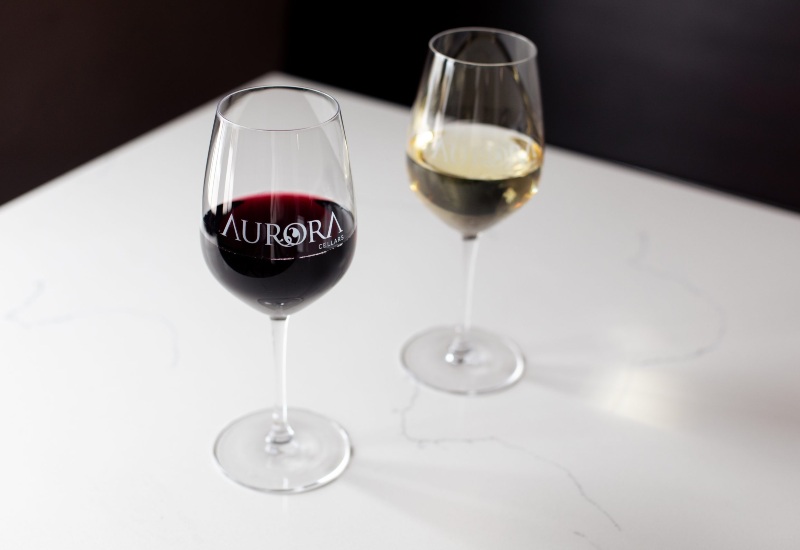 Aurora Cellars Red & White Wine Glasses