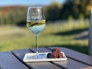 Grüner Veltliner paired with a Pear Ginger Dairy Truffle